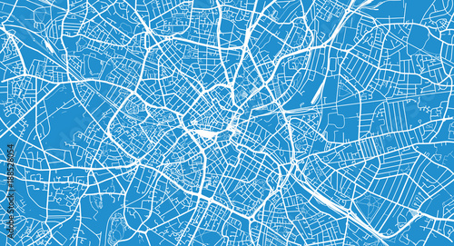 Urban vector city map of Birmingham, England