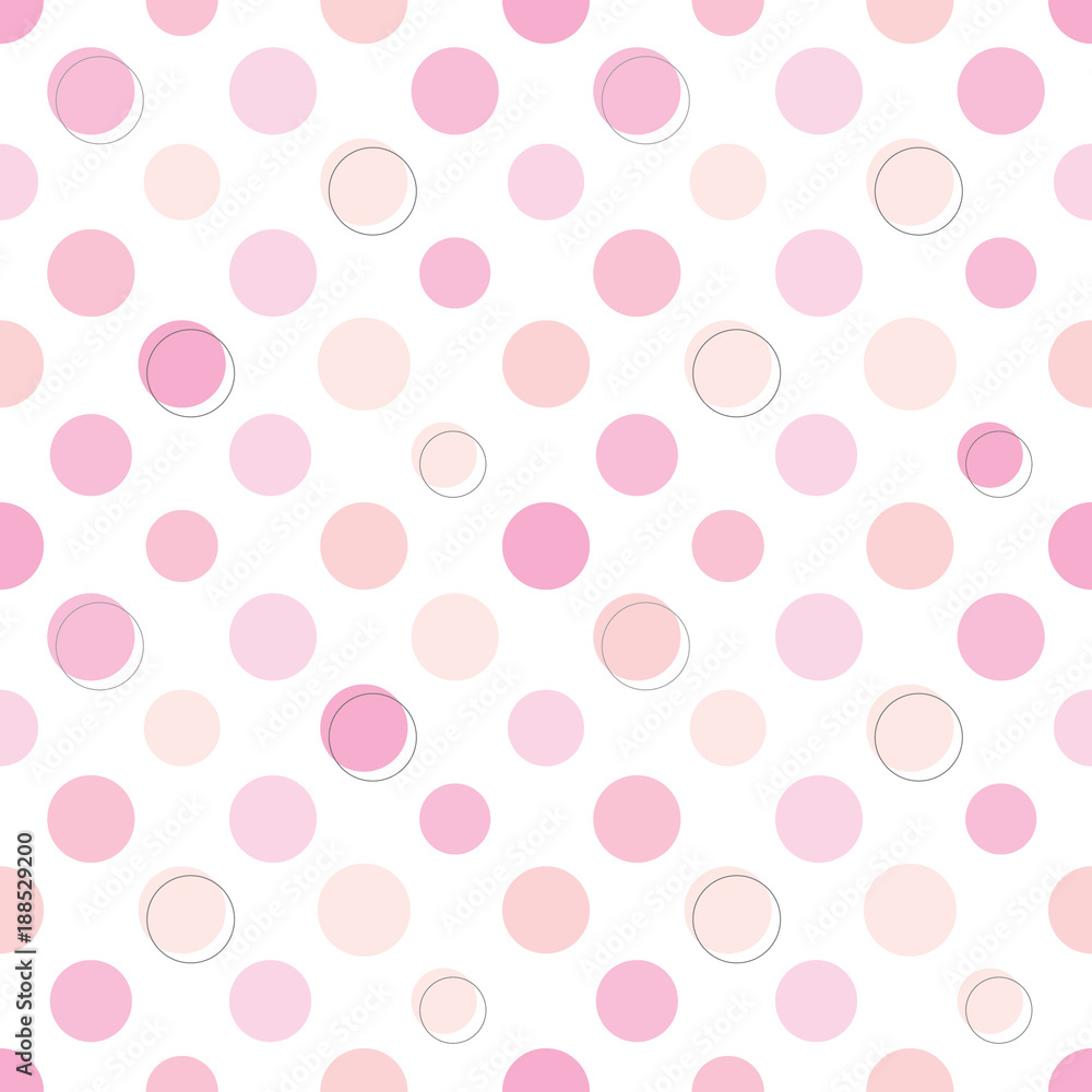 Polka dot seamless pattern in pastel pink colors.