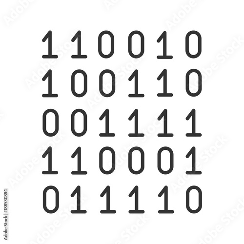 Binary code linear icon