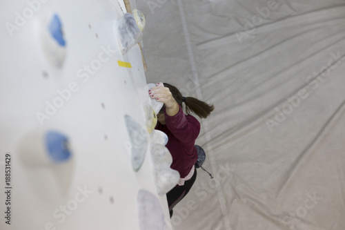 Indoor rock climbing female 