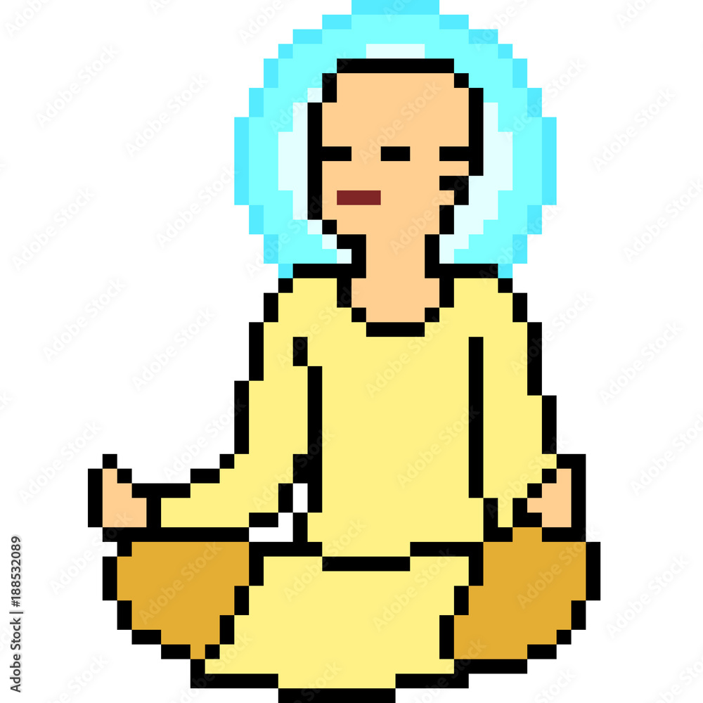 vector pixel art meditate vector pixel art meditate