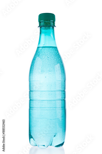 Bottle sparkling water isolated on white background