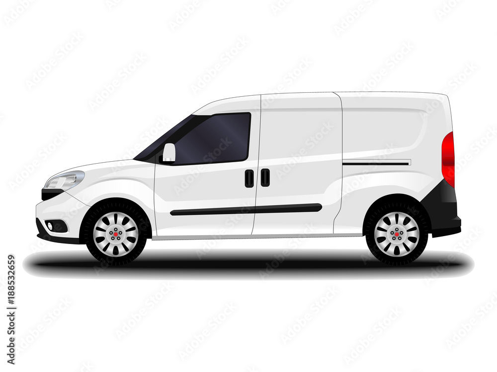 realistic cargo van. side view