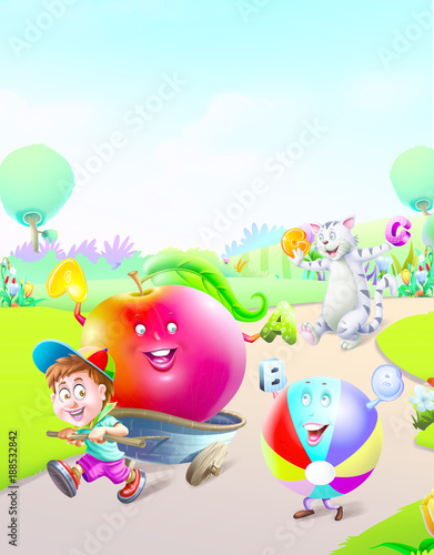 boy and girl with balloons