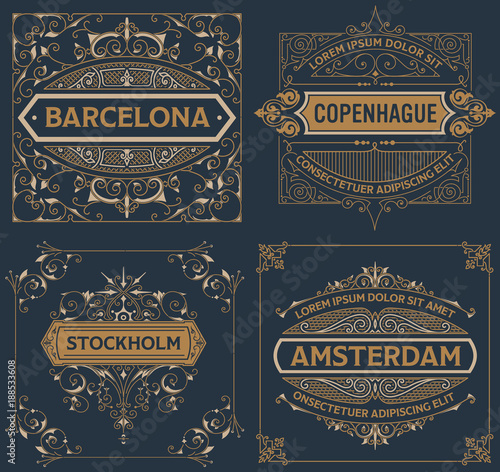 Set of four vintage designs