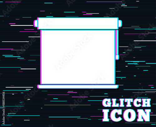 Glitch effect. Louvers rolls sign icon. Window blinds or jalousie symbol. Background with colored lines. Vector