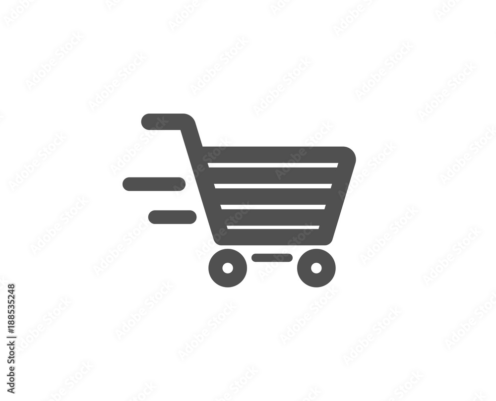 Delivery Service simple icon. Shopping cart sign. Express Online buying. Supermarket basket symbol. Quality design elements. Classic style. Vector Delivery Service simple icon. Shopping cart sign. Express Online buying. Supermarket basket symbol. Quality design elements. Classic style. Vector