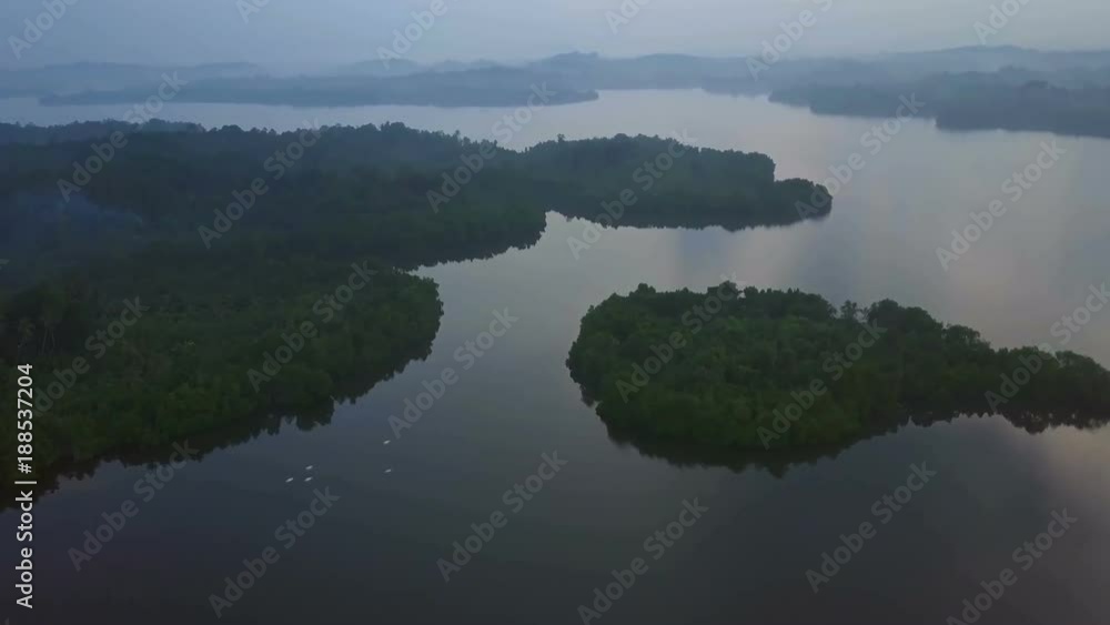 Amazing aerial view of many islands sunset ceylon drone footage Amazing aerial view of many islands sunset ceylon drone footage