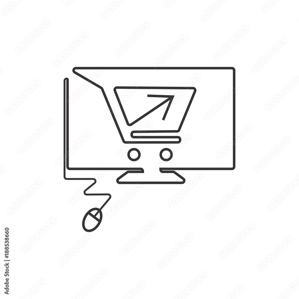 computer shopping chart. vector icon online shop in eps. computer shopping chart. vector icon online shop in eps.