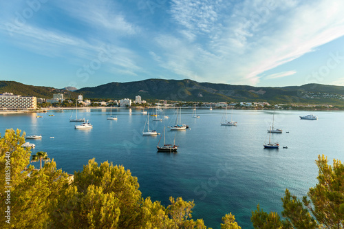 Bay port de Andratx, Mallorca, Spain.bay with yachts in Palma Spain