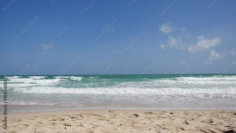 Beautiful tropical sea beach in slow motion. 1920x1080 Beautiful tropical sea beach in slow motion. 1920x1080