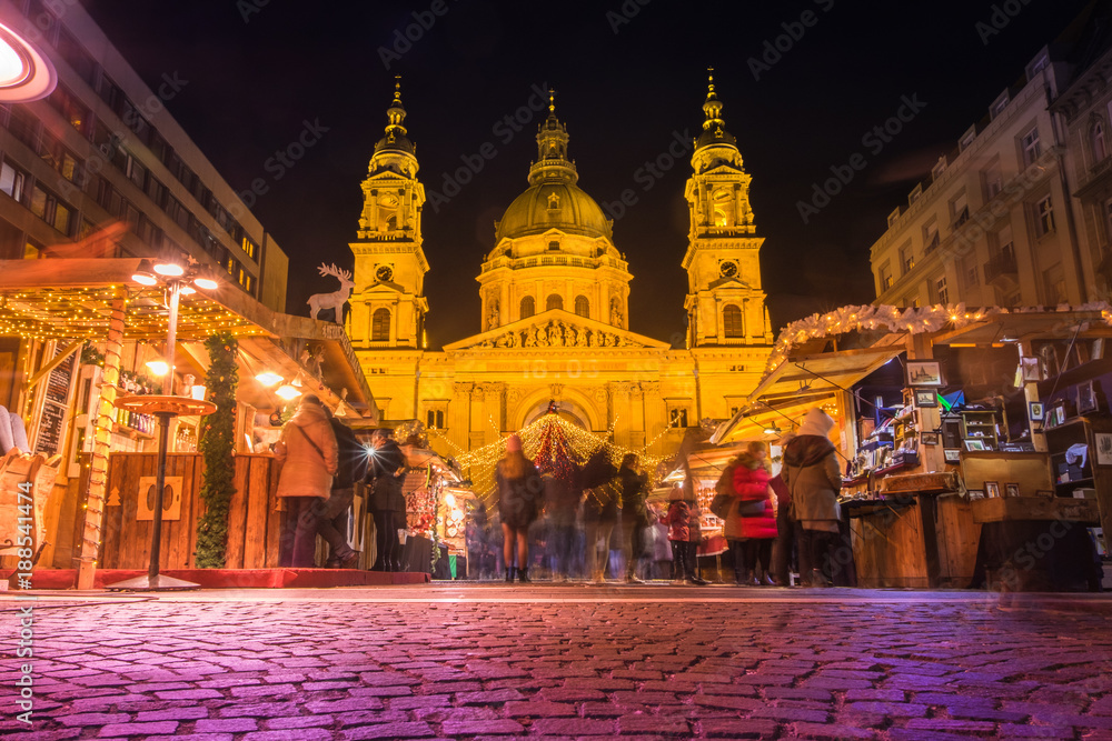 Budapest - Christmas market St. Stephen's Basilica 
