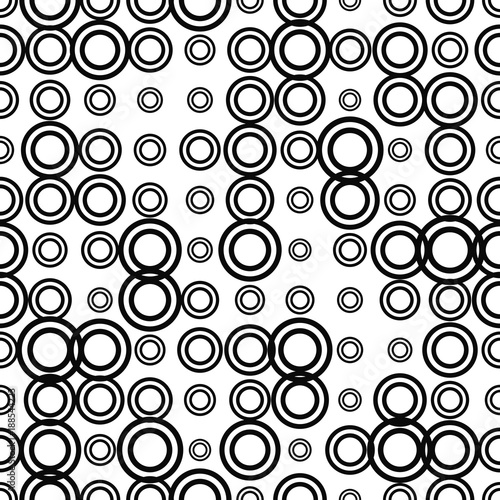 Black and white halftone seamless pattern with circles. Dotted texture. Polka dot on white background. Abstract round seamless pattern. Vector illustration.