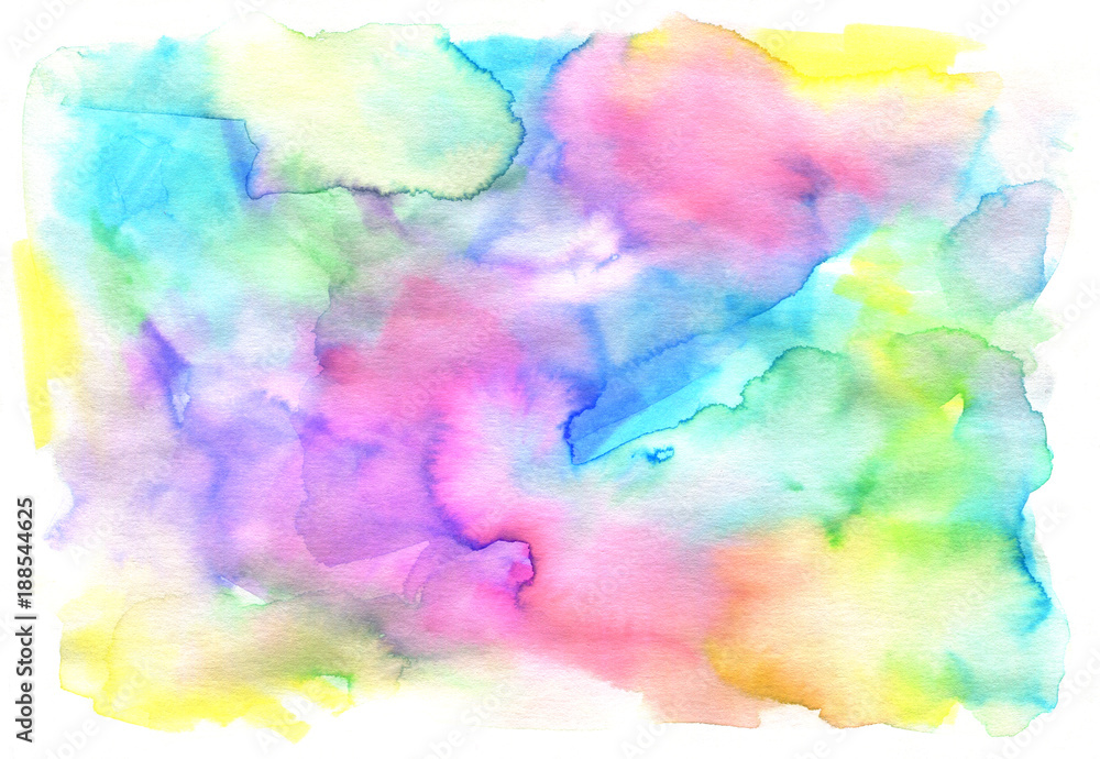 Hand painted abstract watercolor shapes.