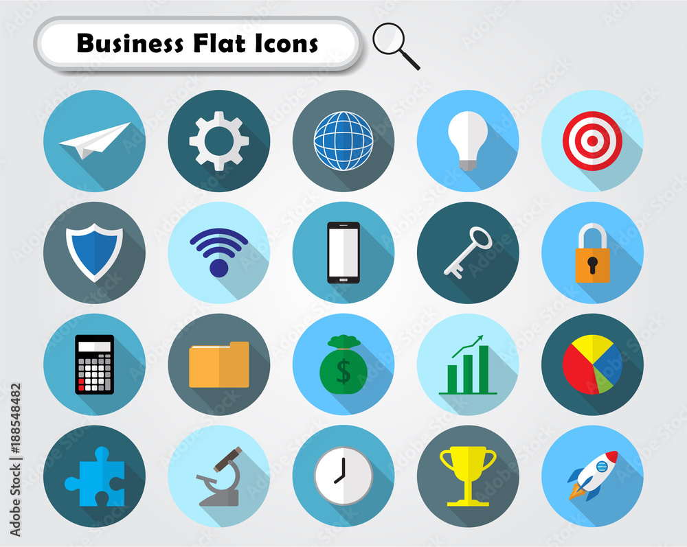 Colorful Business Flat Icons Colorful Business Flat Icons
