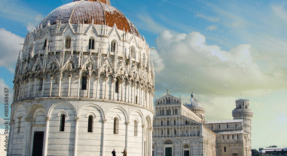 Baptistery in Piazza dei Miracoli after a Snowfall, Pisa