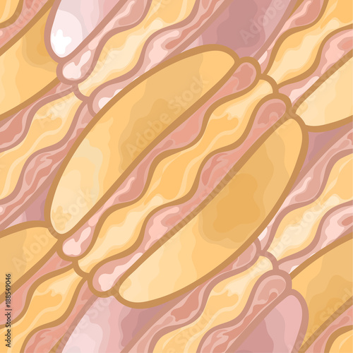 Pink macaroon dessert vector seamless pattern. Repeat multilayered pattern in flat style. Macaron print for cafe, confectionery or menu design. Sweet confection. Retro style in pastel colors.