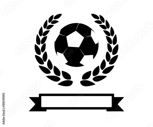 soccer with wheat retro badge logo
