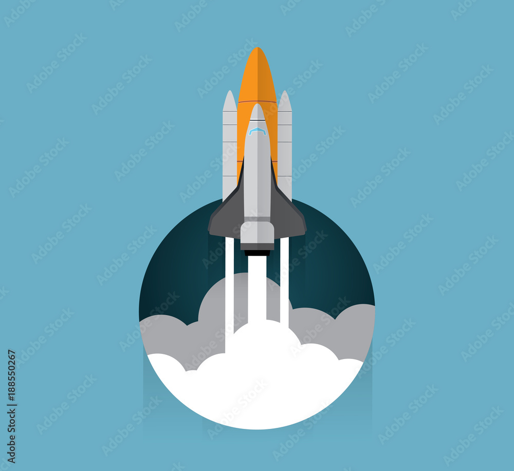 Fototapeta premium rocket launching in the circle