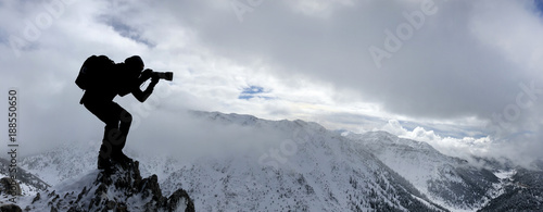 Photography landscape photography at the peak of the mountains