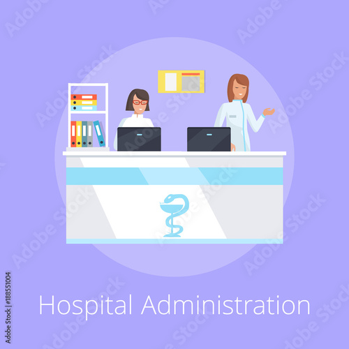 Hospital Administration on Vector Illustration