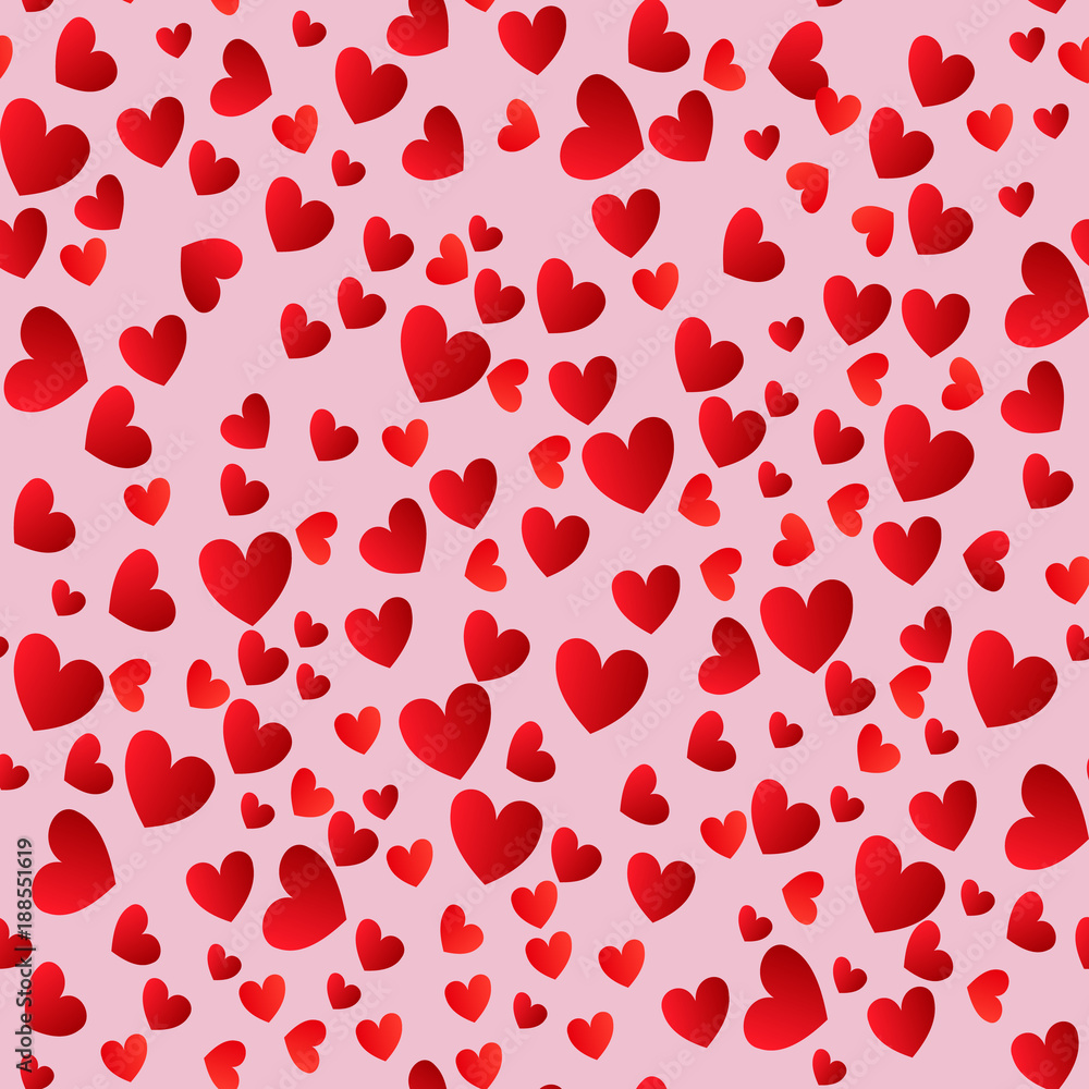Red hearts seamless pattern. Vector illustration Red hearts seamless pattern. Vector illustration