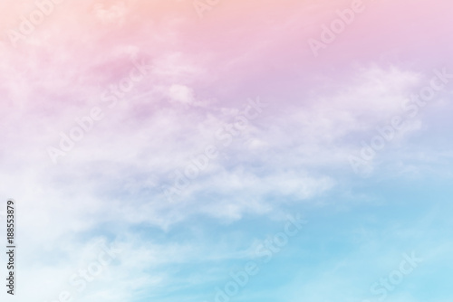 Sun and cloud background with a pastel color