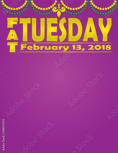Fat Tuesday February 13, 2018 Poster Template