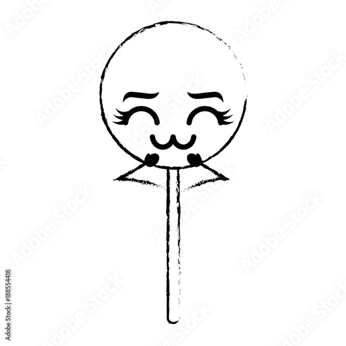cartoon round lollipop swirl kawaii character vector illustration sketch design