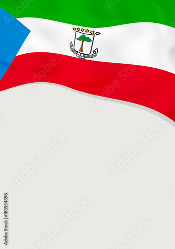 Leaflet design with flag of Equatorial Guinea. Vector template.