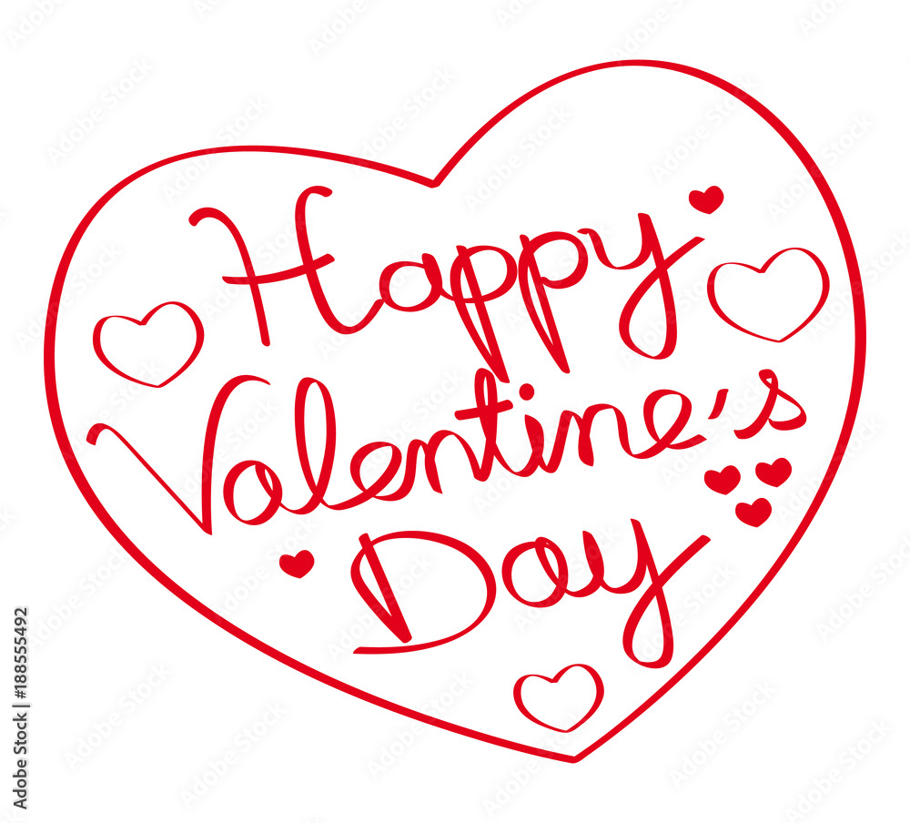 Happy valentine's day ! Hand drawn heart shape. Red vector illustration II. Happy valentine's day ! Hand drawn heart shape. Red vector illustration II.