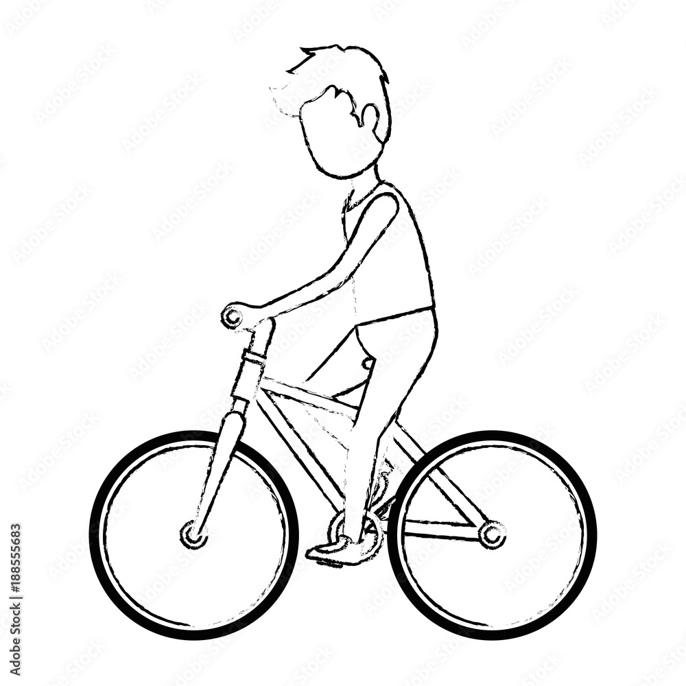 man riding bicycle avatar character vector illustration design man riding bicycle avatar character vector illustration design