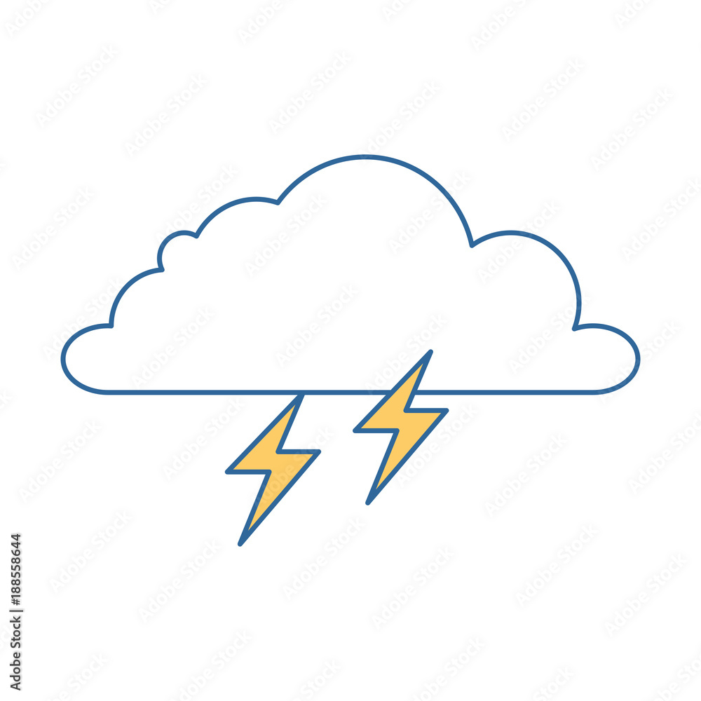 weather cloud rainy with ray vector illustration design weather cloud rainy with ray vector illustration design