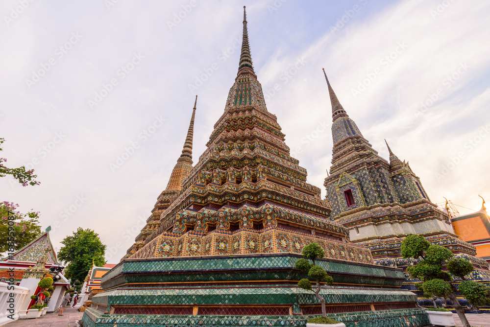 Big pagoda in Wat Phra Chettuphon Wimon Mangkhalaram Ratchaworamahawihan (Wat Pho) / Wat Pho public landmark of Bangkok