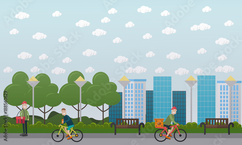 Food delivery concept vector illustration in flat style