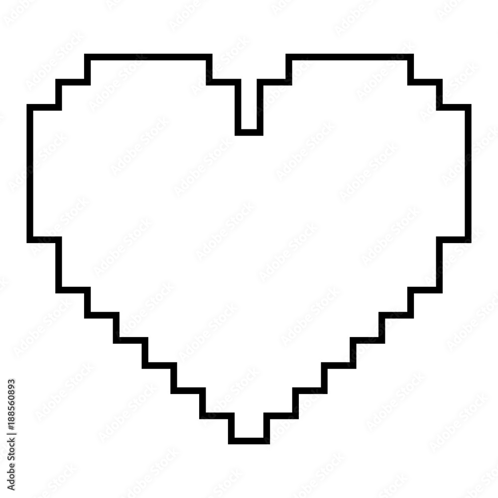 Fototapeta premium pixelated heart love romantic icon vector illustration linear design