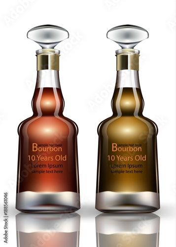 Bourbon cognac Vector realistic bottles. Product packaging design mock up 3d ...
