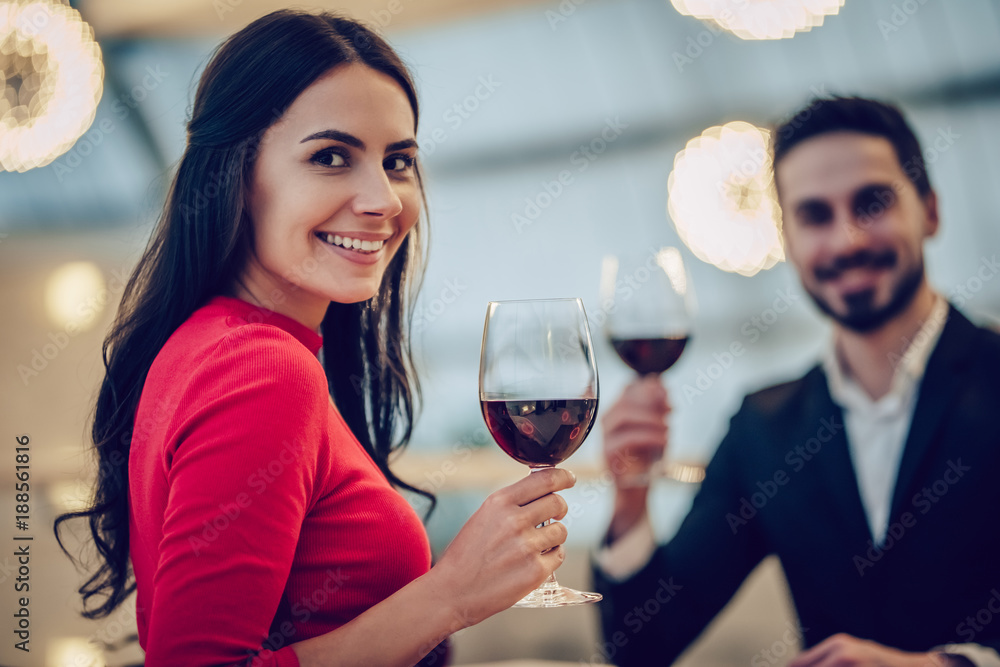 Romantic couple in restaurant Romantic couple in restaurant