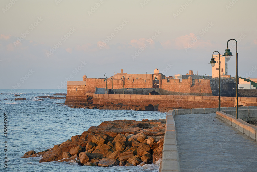 Fototapeta premium Castle of San Sebastian, Cadiz, Andalucia, Spain