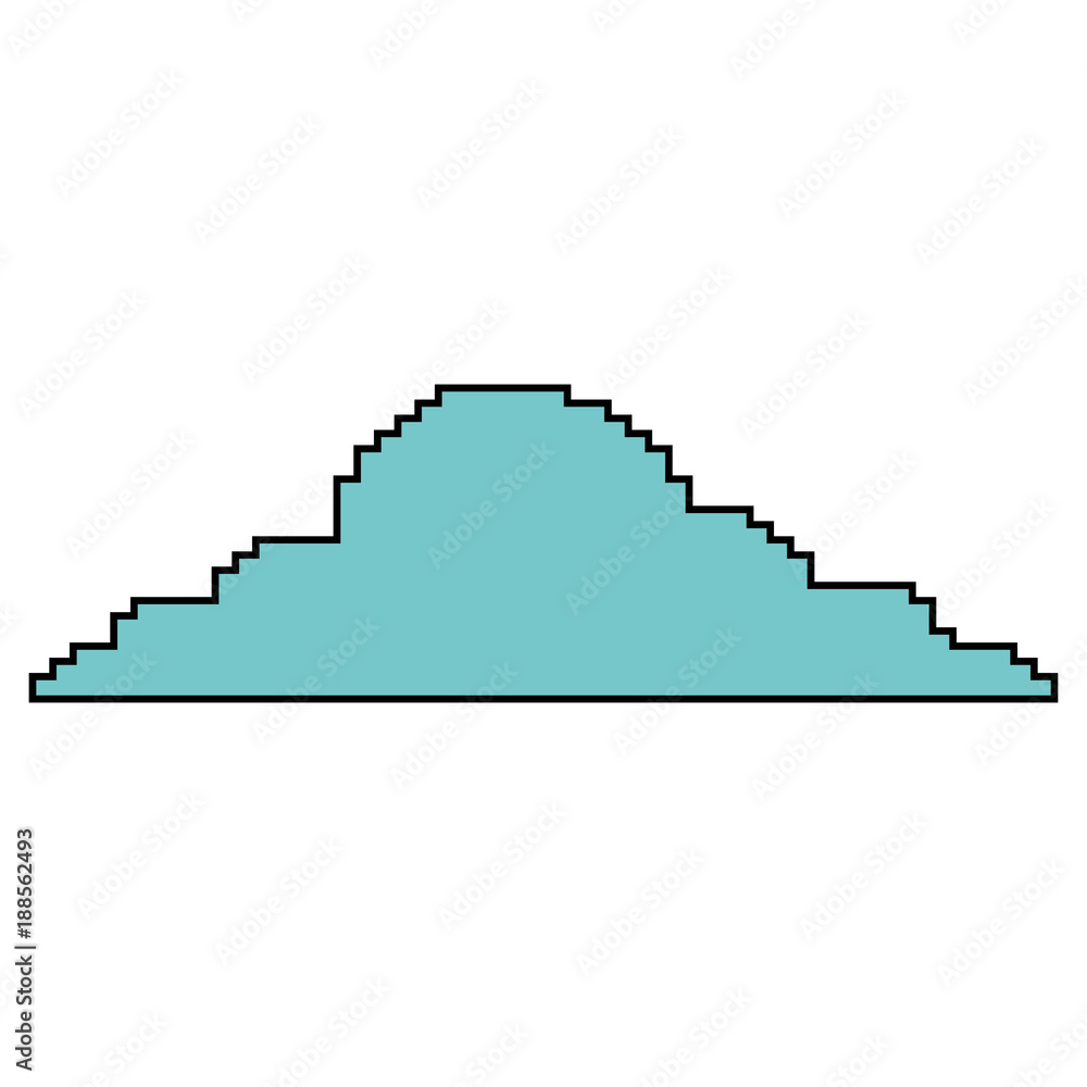 Obraz premium pixelated cloud weather sky icon vector illustration