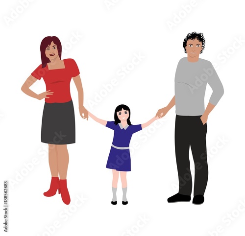 illustrazione vettoriale di ritratto di famiglia felice