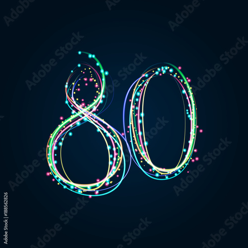 Neon Light Painting – Number 80