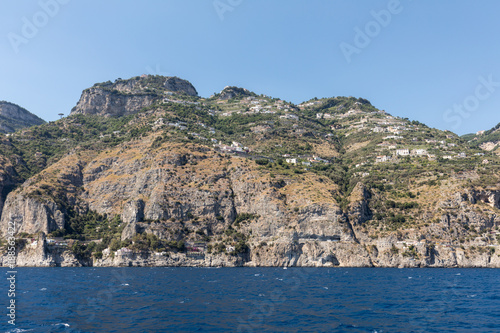 A view of the Amalfi Coast between Sorrento and Amalfi. Campania. Italy