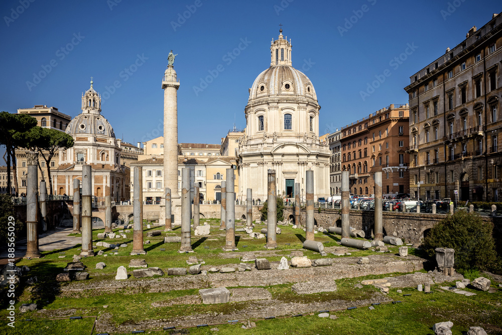 The Trajan's Forum (Foro Di Traiano) in Rome, Italy.