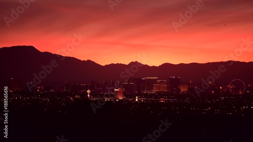 November 9, 2017. City of Las Vegas Scenic Skyline Scenic Sunset. Nevada, United States of America.