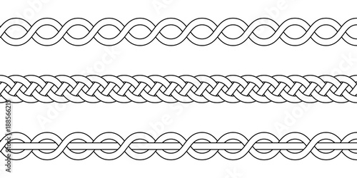 macrame crochet weaving, braid knot, vector knitted braided pattern intersecting strands wicker