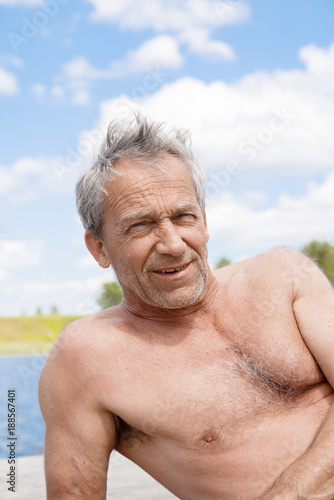 Senior man relaxing on summer day
