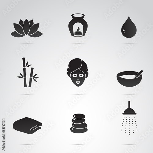 Spa vector icon set.