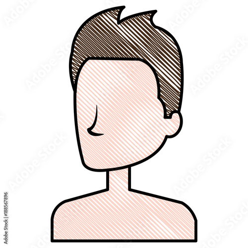young man shirtless avatar character vector illustration design