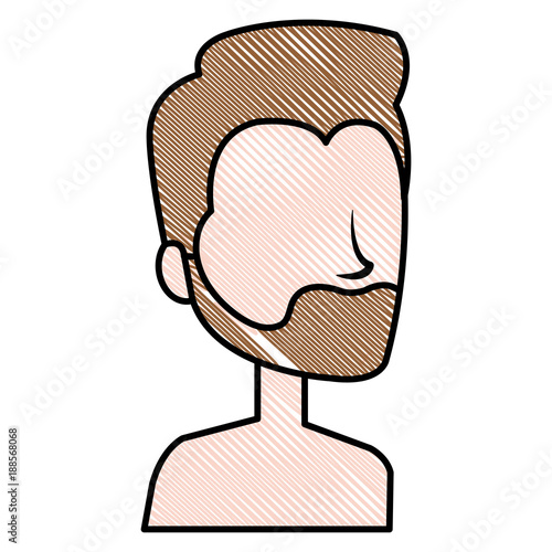 young man shirtless avatar character vector illustration design